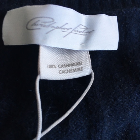 Christopher Fischer Cashmere mens knit sweater in size  XL, Navy blue, NWT - Picture 5 of 10